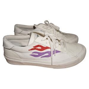 STRAYE Venice Flame Low Top Sneakers White Red Purple Skate Shoes Men’s 11